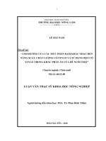 ảnh hưởng của các mức phân đạm khác nhau đến năng suất, chất lượng cỏ stylo và sử dụng bột cỏ stylo trong khẩu phần ăn của dê nuôi thịt