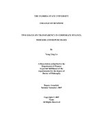 Two essays on transparency in corporate finance Mergers and repurchases