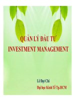Bài giảng Quản lý đầu tư  Lê Đạt Chí