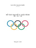 SỔ TAY ĐẠI SỐ VÀ GIẢI TÍCH LỚP 10 - 11 - 12
