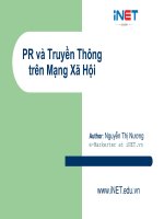 Bài giảng PR và Truyền thông trên mạng xã hội - Nguyễn Thị Nương