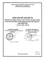 Đánh giá khả năng cung cấp nước ngầm nông tại khánh hòa