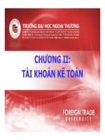 Bài giảng chương 2 tài khoản kế toán