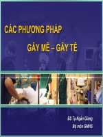 Slide bài giảng các phương pháp gây mê gây tê