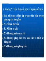 Bài giảng Phương pháp nghiên cứu khoa học - Chương 5: Thu thập số liệu và nguồn số liệu