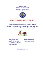 ảnh hưởng hoạt động sản xuất làng bún ô sa đến môi trường sống của người dân xã quảng vinh, huyện quảng điền, tỉnh thừa thiên huế