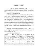 Bài tập cá nhân  Chủ đề: Dịch vụ Marketing  CRM