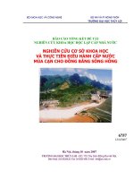 Báo cáo cơ sở khoa họcđiều hành cấp nước mùa cạn cho đồng bằng sông Hồng