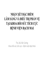 nhận xét đặc điêm lâm sàng và điều phản vệ tại khoa hồi sức tích cự bện viện bạch mai