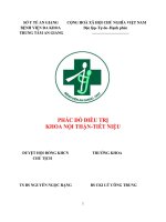 PHÁC ĐỒ ĐIỀU TRỊ BỆNH NỘI THẬN