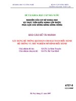 Xây dựng hệ thống kịch bản cho bài toán điều hành hệ thống và thử nghiệm mô hình điều hành