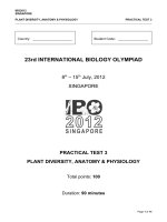 Practical test 3 plant diversity anatomy and physiology
