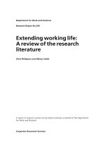 Extending working life A review of the researchliterature