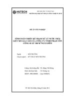 tính toán thiết kế trạm xử lý nước thải giết mổ gia cầm của công ty tnhh phạm tôn công suất 300m3  ngày đêm