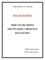 Thiết kế hệ thống truyền động chính máy bào giường