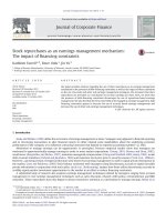 Stock repurchases as an earnings management mechanism  the impact of financing constraints