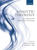 analytic theology new essays in the philosophy of theology apr 2009