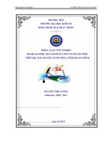 đánh giá hiệu quả kinh tế chăn nuôi lợn thịt trên địa bàn huyện tuyên hóa, tỉnh quảng bình