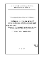 Nghiên cứu cơ sở khoa học và giải pháp công nghệ để phát triển bền vững lưu vực sông hồng - Thiết lập các giá trị kinh tế dùng nước cho các ngành kinh tế