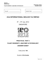 Practical test 3 plant diversity anatomy and physiology answer sheet