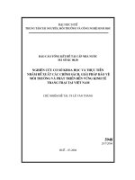 nghiên cứu cơ sở khoa học và thực tiễn nhằm đề xuất các chính sách  giải pháp bảo vệ môi trường và phát triển bền vững kinh tế trang trại tại việt nam