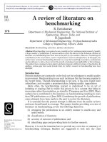 A review of literature on benchmarking