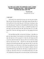 Vai trò của công tác đảm bảo chất lượng trong trường đại học Kinh nghiệm của Đại học Cần Thơ