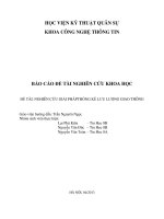 BÁO CÁO ĐỀ TÀI NGHIÊN CỨU KHOA HỌC: NGHIÊN CỨU GIẢI PHÁP THỐNG KÊ LƯU LƯỢNG GIAO THÔNG