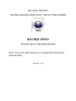 Tái cấu trúc nguồn nhân lực tại xí nghiệp xếp dỡ hoàng diệu – cảng hải phòng