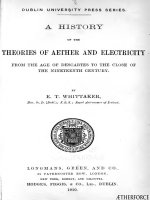 whitaker - history of the theories of aether and electricity vol 1