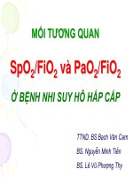mối tương quan giữa spo2fio2 và pao2fio2 ở bệnh nhi suy hô hấp cấp
