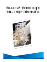 Bài giảng du lịch có trách nhiệm bài 8