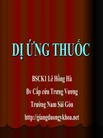 BÀI GIẢNG DỊ ỨNG THUỐC
