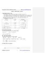 chuyên đề phương trình và hệ phương trình Mũ và logarit