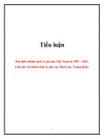 Tiểu luận: Tìm hiểu chính sách tỷ giá của Việt Nam từ 1997  2011. Liên hệ với chính sách tỷ giá của Thái Lan, Trung Quốc