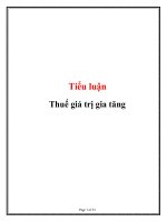 Tiểu luận: Thuế giá trị gia tăng