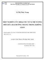 một nghiên cứu didactic về vị trí tương đối giữa hai đường thẳng trong không gian