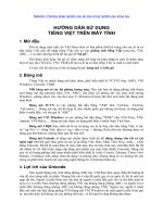 HƯỚNG dẫn sử DỤNG TIẾNG VIỆT TRÊN máy TÍNH