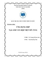 Quản trị thay đổi và phát triển tổ chức   ứng dụng ERP tại anh văn hội việt mỹ (VUS)