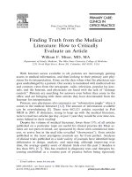 Finding Truth from the MedicalLiterature How to CriticallyEvaluate an Article