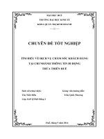 tìm hiểu hoạt động chăm sóc khách hàng tại chi nhánh thông tin di động thừa thiên huế