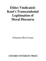 ethics vindicated kants transcendental legitimation of moral discourse nov 2006