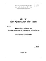 Nghiên cứu cơ sở khoa học giám sát chất lượng nước sông ba