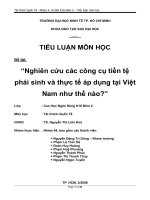 Tiểu luận: Nghiên cứu các công cụ tiền tệ phái sinh và thực tế áp dụng tại Việt Nam như thế nào