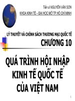 Bài giảng Lý thuyết và chính sách thương mại quốc tế: Chương 10 TS. Nguyễn Văn Sơn