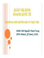 Thuyết trình quản trị kinh doanh quốc tế: Môi trường đầu tư trực tiếp
