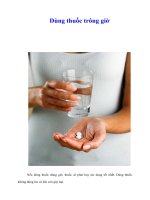 Tài liệu Dùng thuốc trông giờ pptx