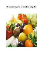 Tài liệu Dinh dưỡng cho bệnh nhân ung thư pptx