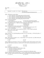 Tài liệu 4 đề thi trắc nghiệm rắn lỏng khí lớp 11 doc