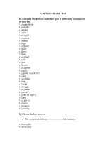 Tài liệu SAMPLE ENGLISH TEST I doc